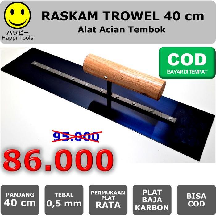 SALE ! Raskam Roskam 40 cm Plat Baja Karbon Acian Tembok Trowel Happ Tools ORIGINAL