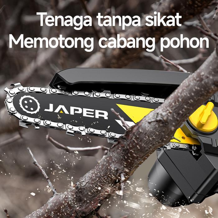 Promo Japer Mesin Chainsaw 6 Inch Cordless Chainsaw Gergaji Baterai Gergaji Rantai Elektrik Mini 2