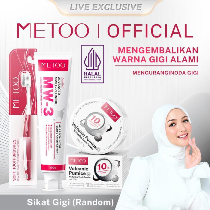 [Free Sikat Gigi Soft] Metoo Gigi Putih Kombo Set Bpom- Bebas Sensitif / Pemutih Gigi / Membersihkan