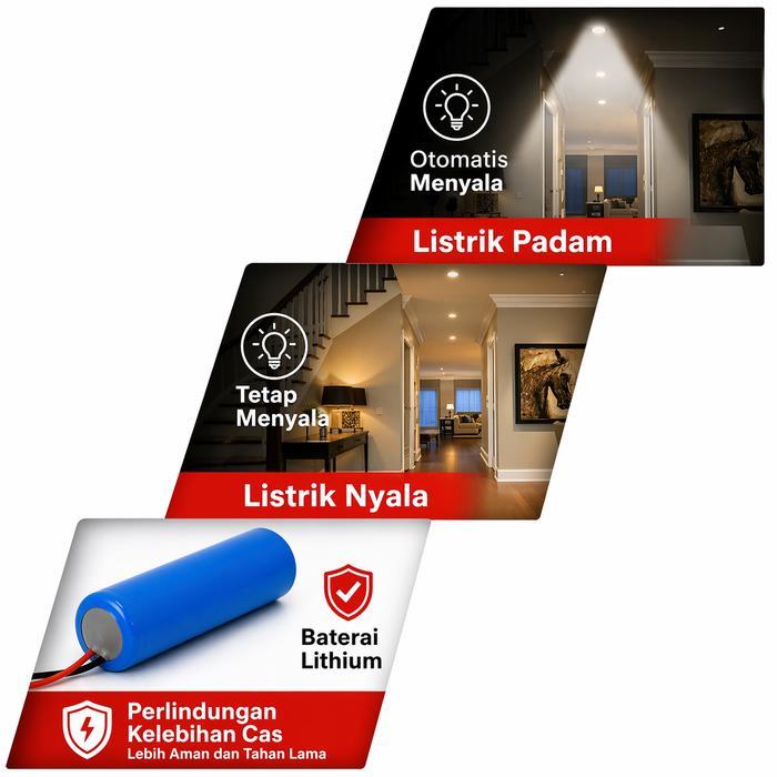 Premium Aoki Lampu Bohlam Led Ac/Dc New Crystal Darurat Emergency Lamp Baterai Downlight Gantung