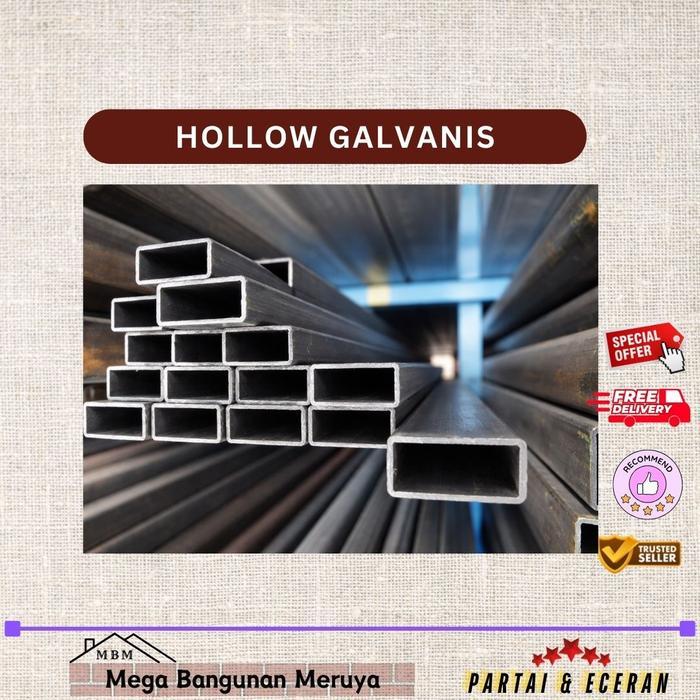 Besi Holo Holow Hollow POLOS Galvanis 4x4 tebal 0,4 / 0,5 mm Rangka Plafon