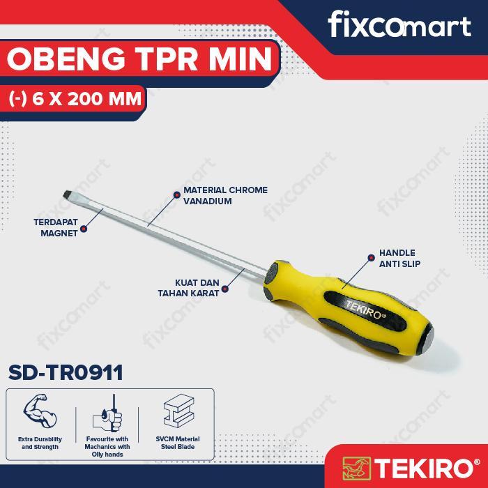 Tekiro Obeng TPR (-) 6 X 200 mm / Tekiro Obeng Minus