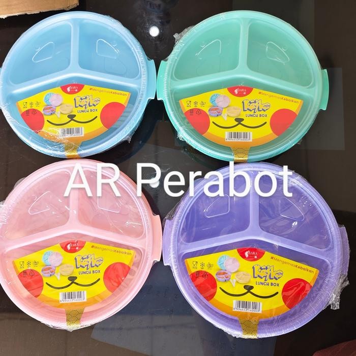 Keiko Lunch Box Sekat 3/4 Kotak Makan Bento Bulat Kiara Catering