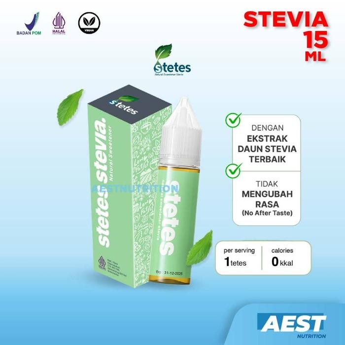 

Pilihan- Stetes Stevia Natural Sweetener 15 Ml Pemanis Alami Gula 0 Kalori