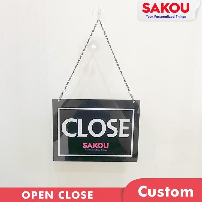

SIGNBOARD OPEN CLOSE SIGN BOARD PAPAN GANTUNGAN BUKA TUTUP CAFE RESTO HITAM PUTIH