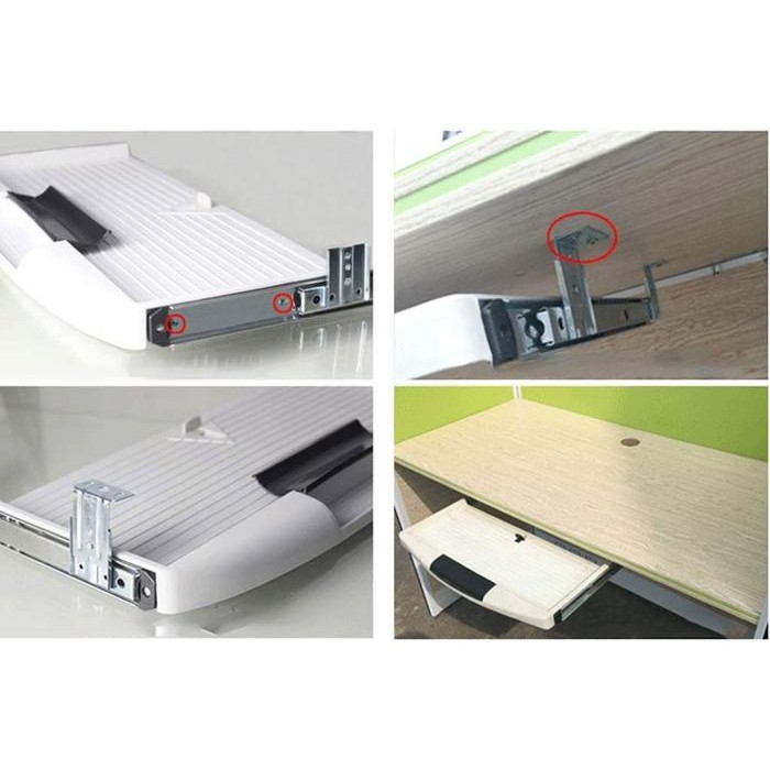 Keyboard Tray Rel Laci Tempat Tatakan Keyboard Meja Komputer