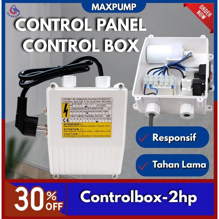 MAXPUMP control box-2hp Panel Control Kontrol Box Pompa Air Satelit Submersible Pump 2HP Control Box