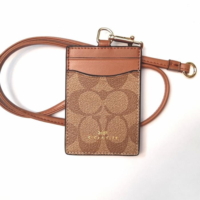 

HOT PROMO Name Tag Holder Lanyard Gantungan ID Card Brown