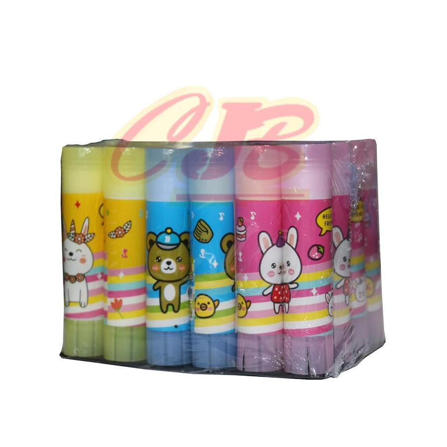 

5 Packs [ 1 Pack Isi 24 ] - Lem Kertas Stik Putar Glue Stick Fancy Fs24 Kantor