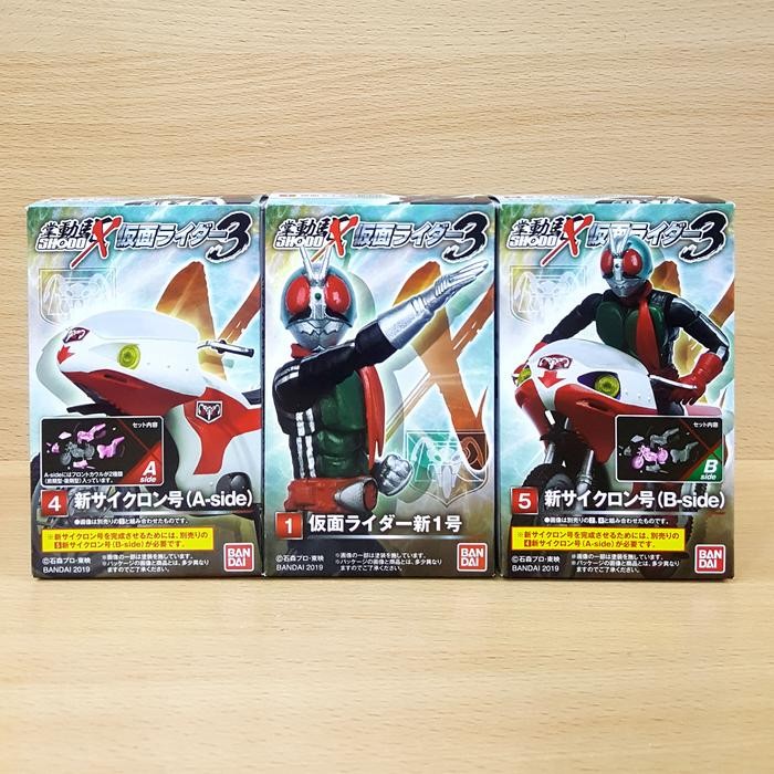 SHODO-X Kamen Rider 3 [3/SET] Shin Ichigo 1-go & New Cyclone SHOWA