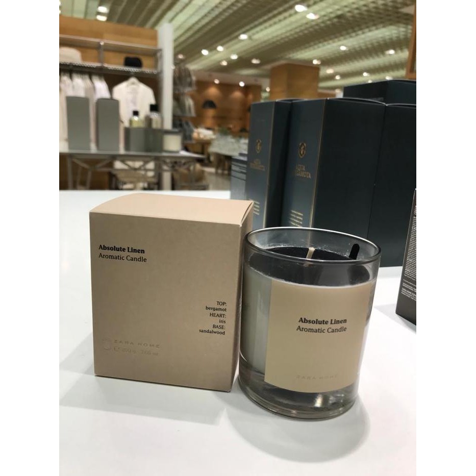 aromatic candle absolute linen zara home aroma menyegarkan & hangat