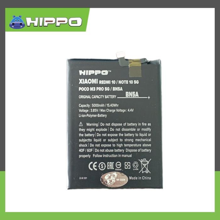 Hippo Baterai Xiaomi Redmi 10 Note 10 5G Poco M3 Pro 5G BN5A 5000Mah