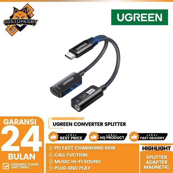 UGREEN Converter Splitter Iphone Type C To Jack 3.5mm DAC Open MIC