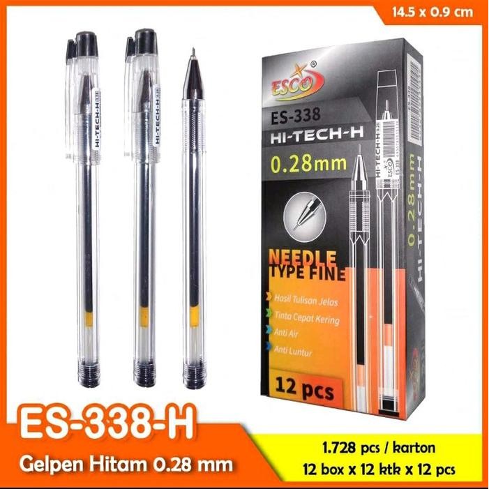 

OJ (1pack) Pulpen/Gel Pen Hi-Tech-H Esco 0.28 mm Tinta Pena hitech