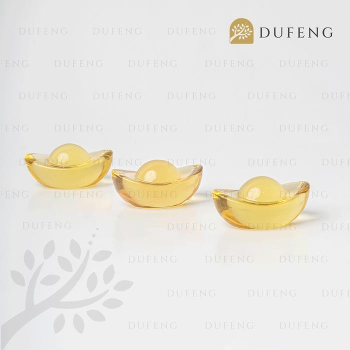 Yellow Crystal Ingots Tael Emas Uang Cina Kuno Lambang Kemakmuran