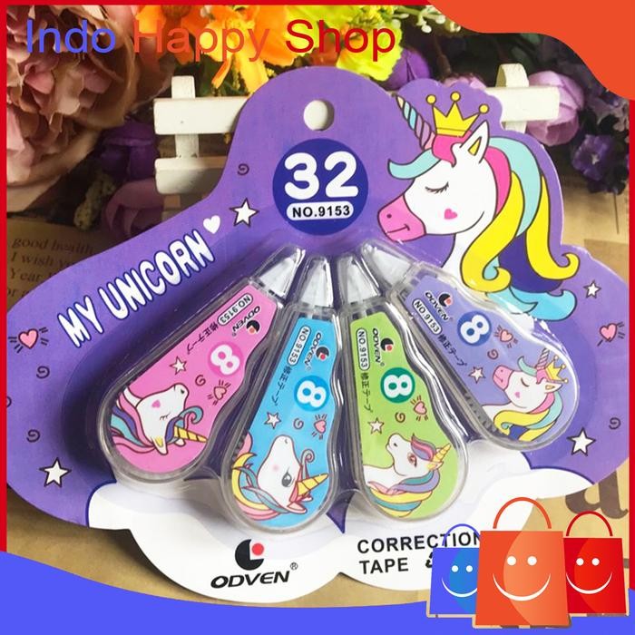 

New Tipe X Pita Penghapus Pulpen Roll Correction Tape Tipex Set 4pcs 966