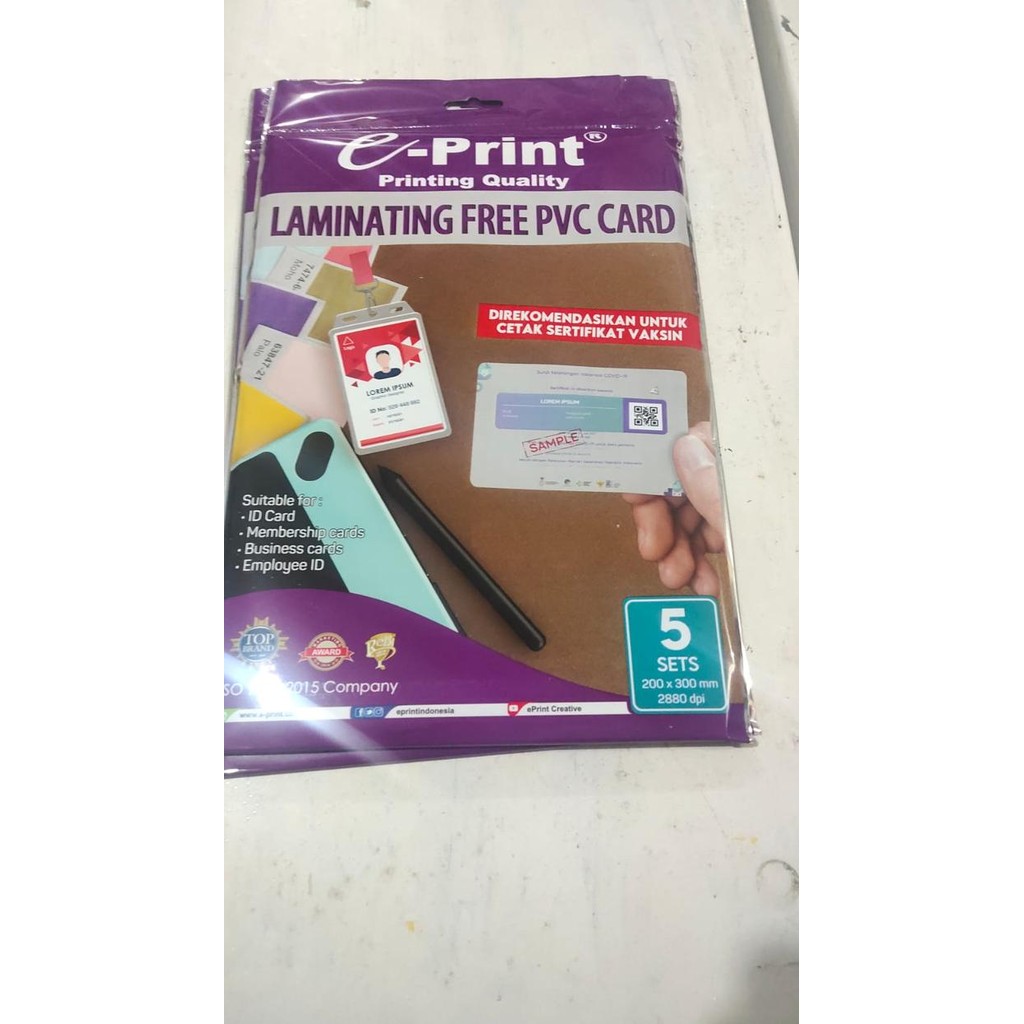 Pilihan- Kertas E-Print Pvc Kertas Pvc Kertas Id Card