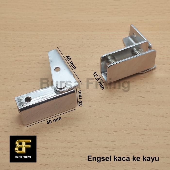Engsel Kaca Ke Kayu / Engsel Jepit Kaca / Engsel Pivot / Engsel Kaca