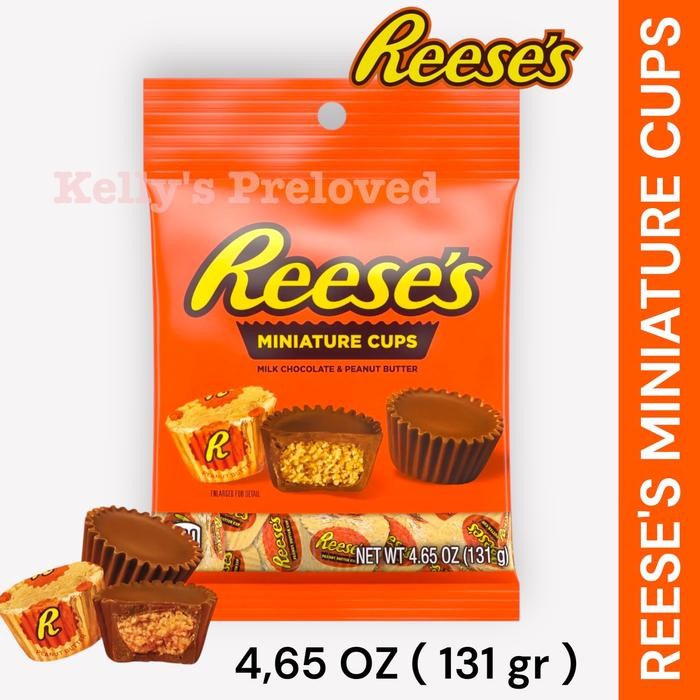 

Stok Baru REESE'S MINIATURE CUPS 4,65 OZ 131 GRAM REESES PEANUT BUTTER USA