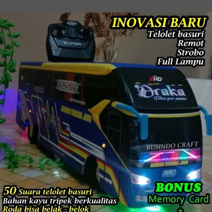 Pilihan- Miniatur Bus Rc Remot Control Telolet Basuri Stj Draka Full Lampu Remote Toys