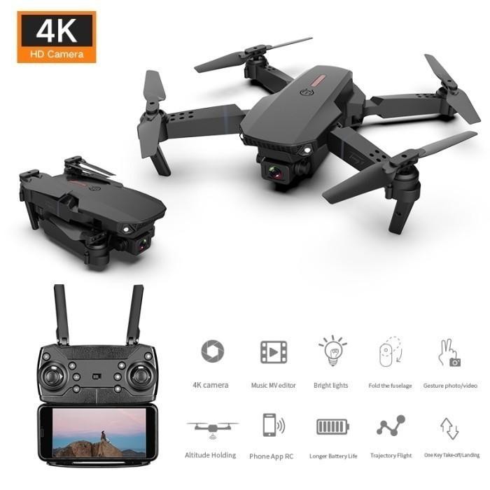 Drone E88Pro 4K Ultra Hd Foldable Drone Lipat Single Camera