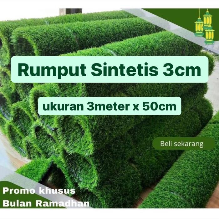 NEW Rumput sintetis swiss 3cm ukuran 3meter x 50cm /rumput sintetis swiss /rumput sintetis