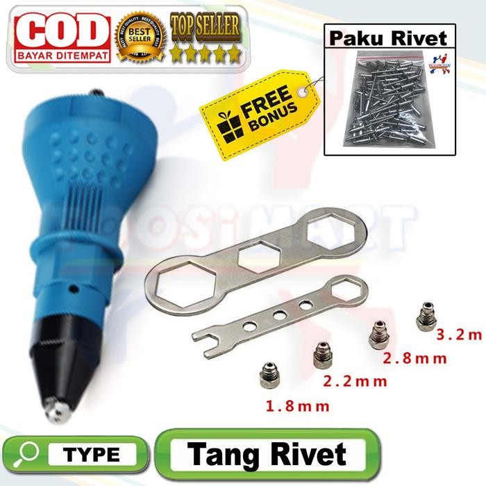 Tang Ripet Bor Listrik Adapter Hilda Tang Rivet Adaptor Rivet Gun