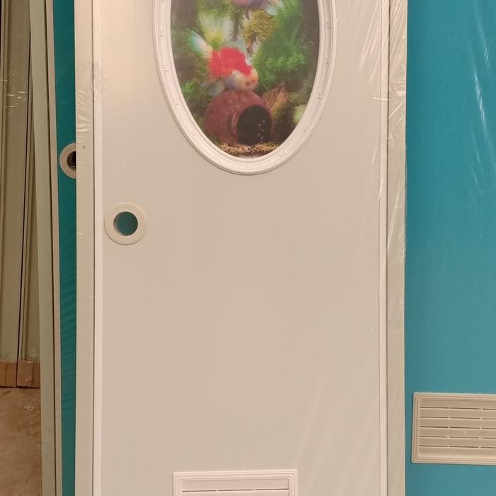 Pintu PVC Warna Kaca Oval / Pintu Kamar Mandi