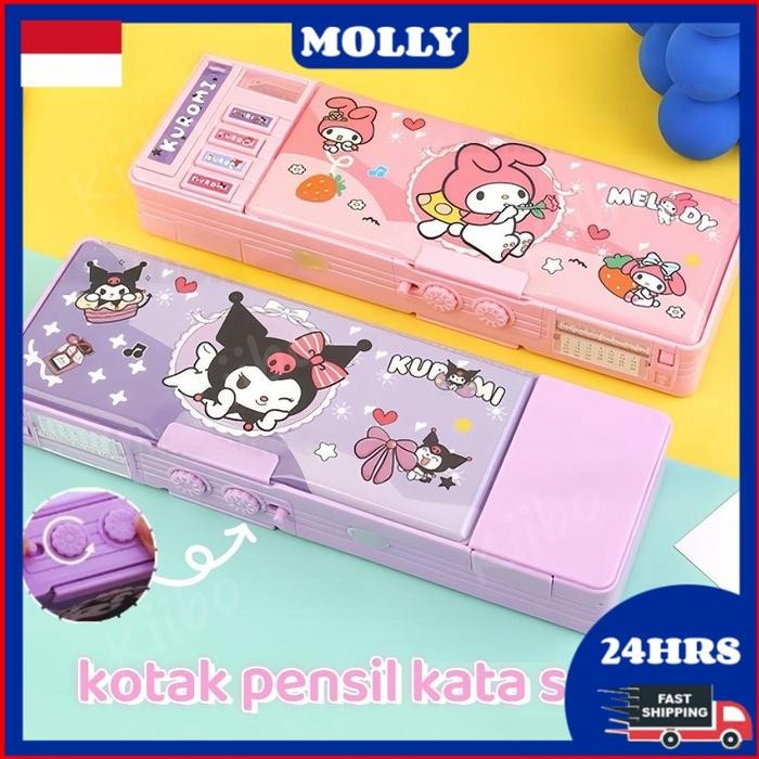 

New Ready StockGaya Baru Cinnamoroll Kotak Alat Tulis Multifungsi Kunci Kode Perempuan Pensil Sanrio
