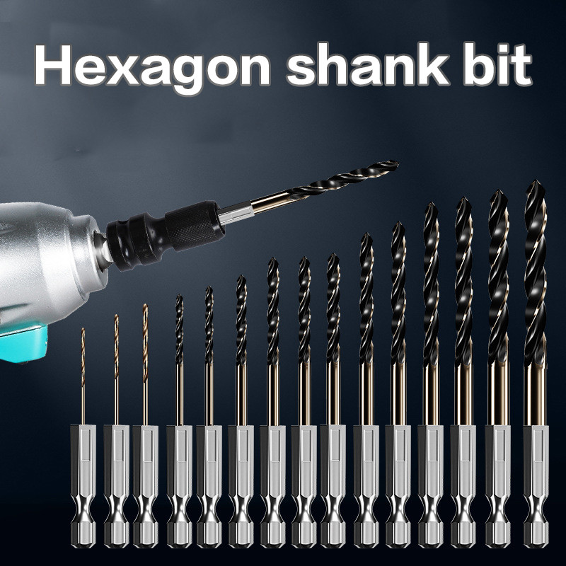 3PCS Hex Shank Twist Drill Bit Set Wood Metal Hole Cutter Core Drilling Tool Cobalt Drill Bits 1.5/2