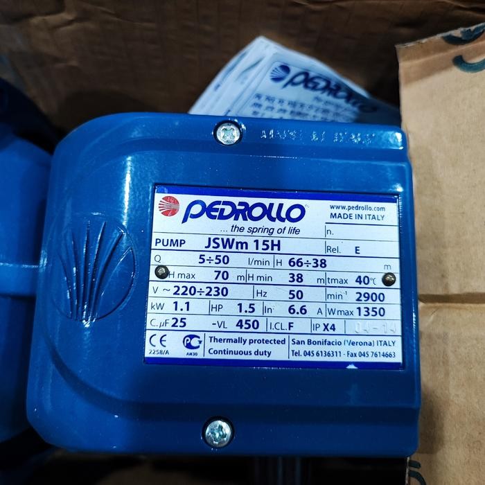 :<:<:<:<] PEDROLLO JSWM 15H pompa air sumur dangkal manual 1,5hp 1ph JSWM 2A