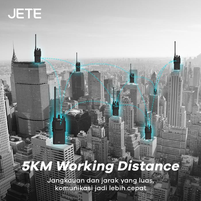 JETE H101 HT HANDY TALKY 16 CHANNEL JARAK 5KM - GARANSI 2 TAHUN