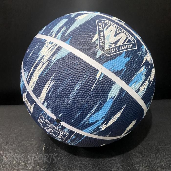 Bola Basket Spalding Marble Series Basketball Black Blue Size 7 Promo 