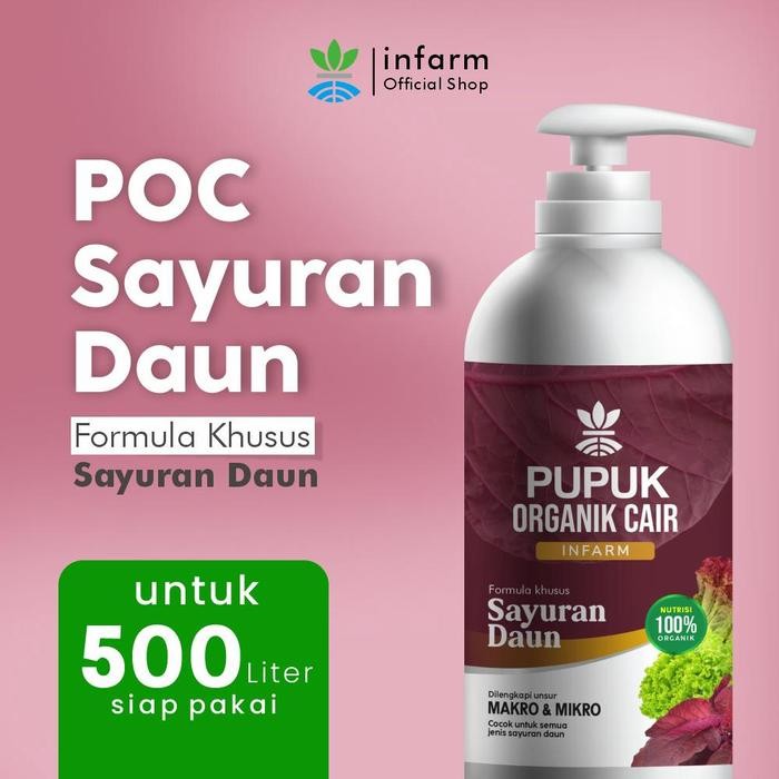 Terlaris INFARM - Pupuk Sayuran Pupuk Organik Cair Tanaman Daun / Sayur 1L POC Kompos Infarm Pupuk