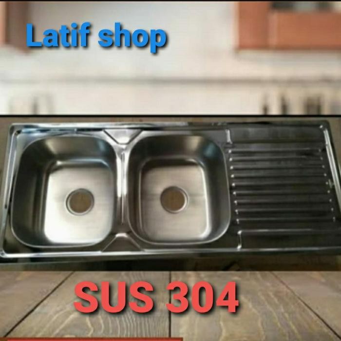 Hot Sale Kitchen Sink Stainless 2 Lubang Plus Sayap Sus 304