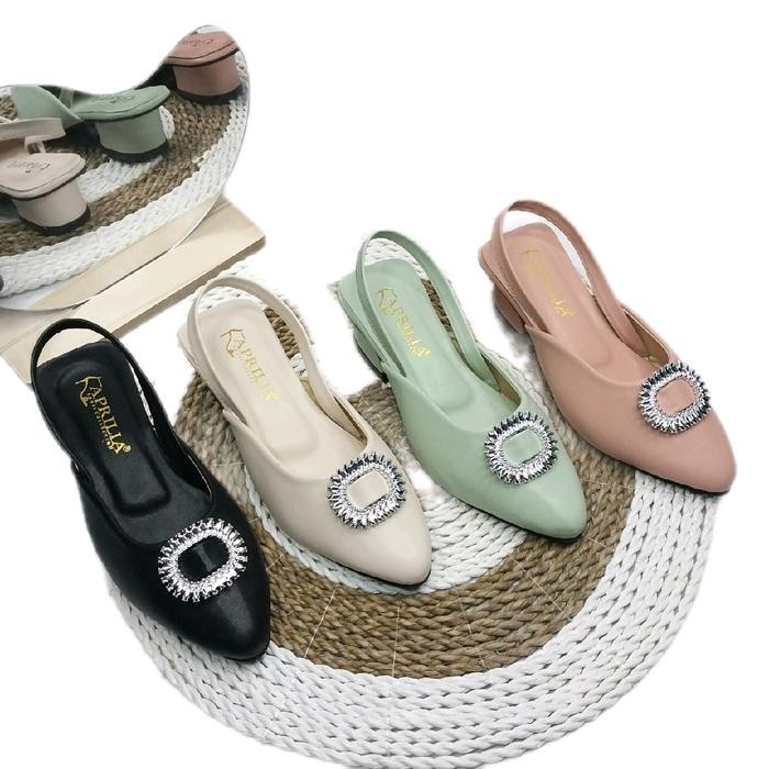 Aprilia mules anak perempuan heels pesta 3cm terbaru-sandal anak remaja kekinian -sandal anak hak