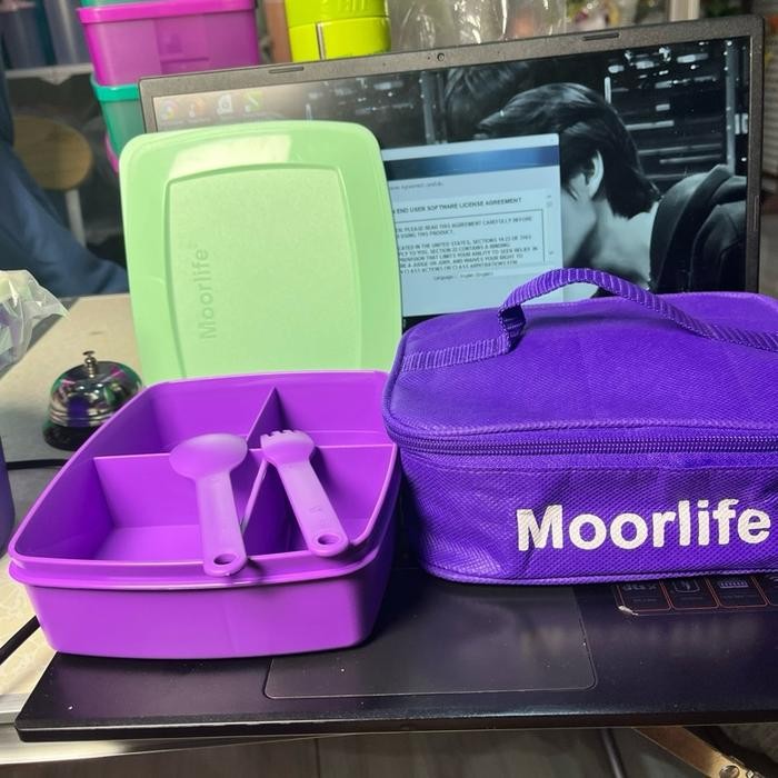 Terlaris Qiana Moorlife Lunch Box Kotak Makan Bersekat