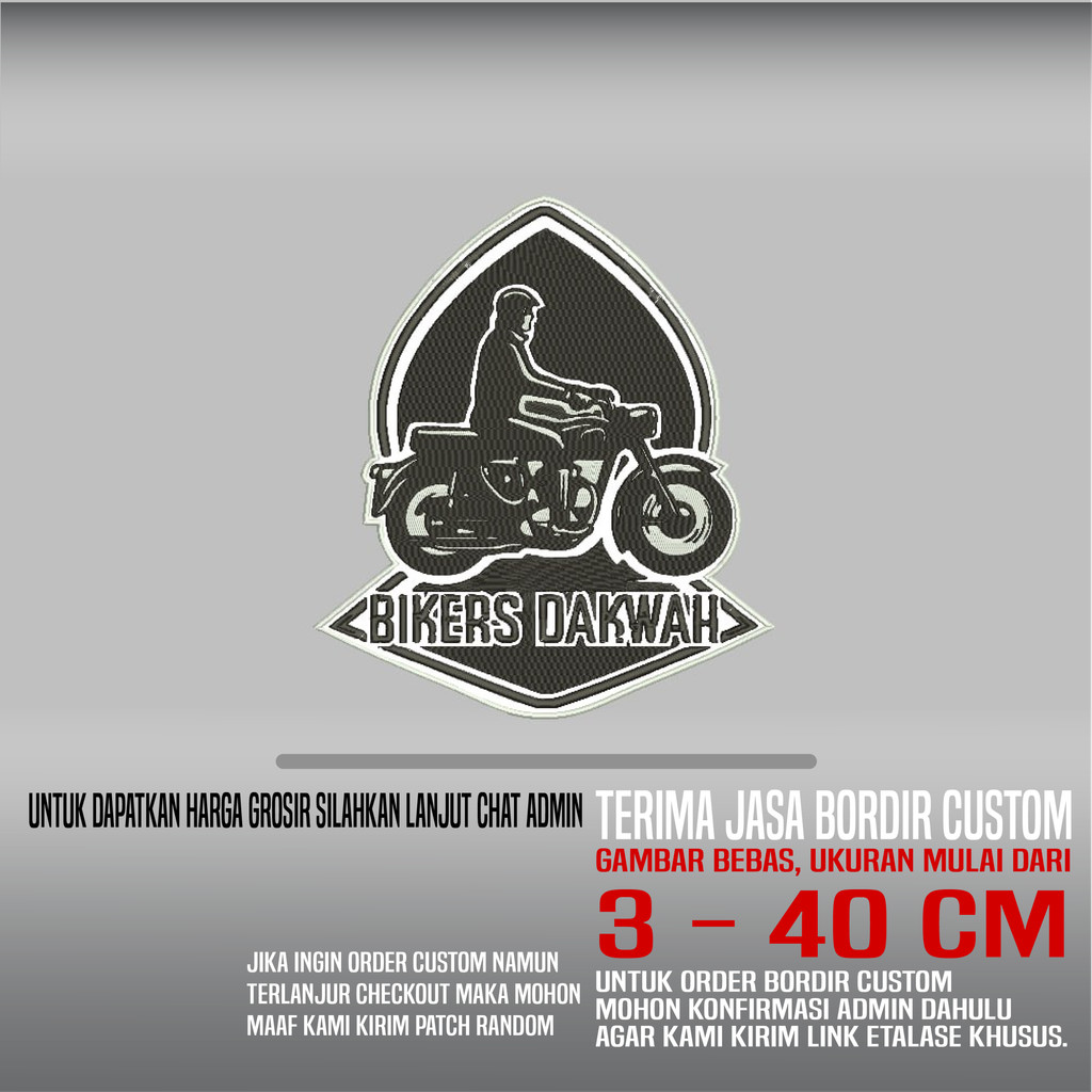 PATCH BORDIR LOGO/EMBLEM  BIKERS DAKWAH HDP-182