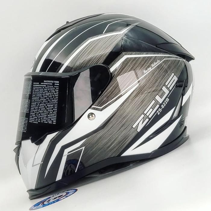 ZEUS ZS822B Z822B AO21 BLACK/WHITE FULL FACE