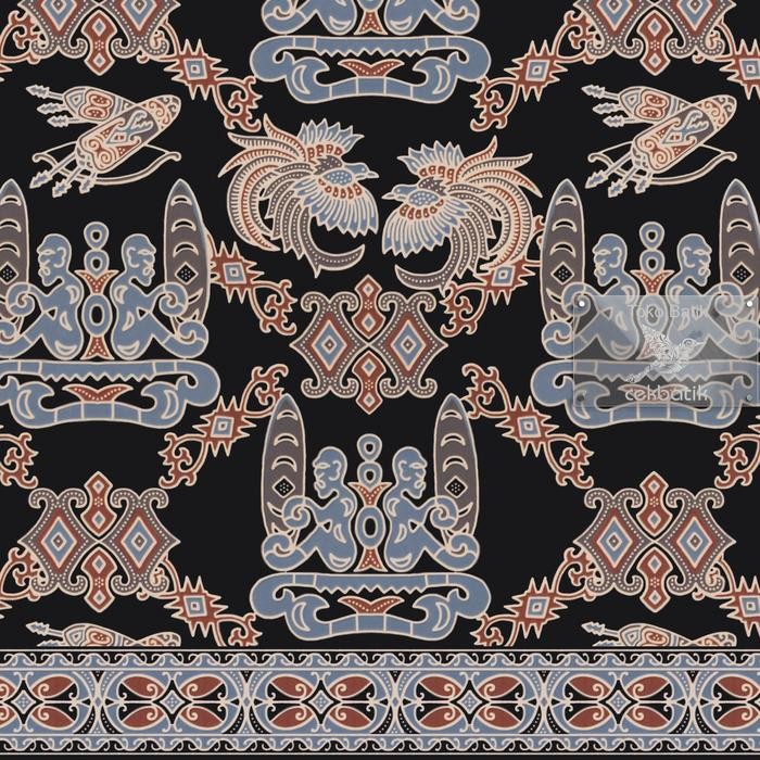 kain batik - Kwalitas Expor Motif Batik Burung Papua V2 (Hitam)