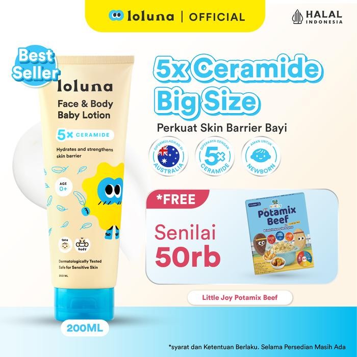 LOLUNA Krim Wajah & Badan Bayi Anak - 200ml