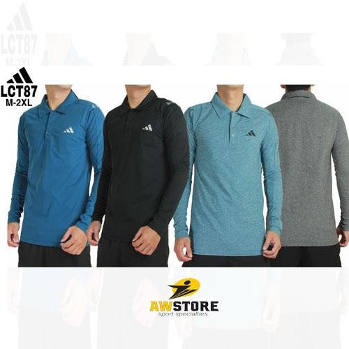 POLO SHIRT BAJU POLO KAOS POLO KERAH PANJANG PRIA OLAHRAGA GOLF ADIDAS