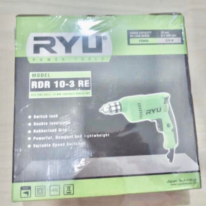 Mesin Bor 10Mm Ryu 370 Watt Electrik Hand Drill Power Tools