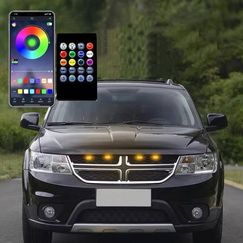 4pcs Fit For Dodge Journey 2009-2020 LED Car Front bumper Grille LED