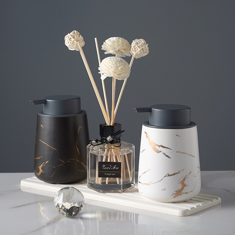 Simple Ceramic Foaming Bottle Push-type Nordic Style Foaming Hand Soap Dispenser Bottle Sanitizer Po