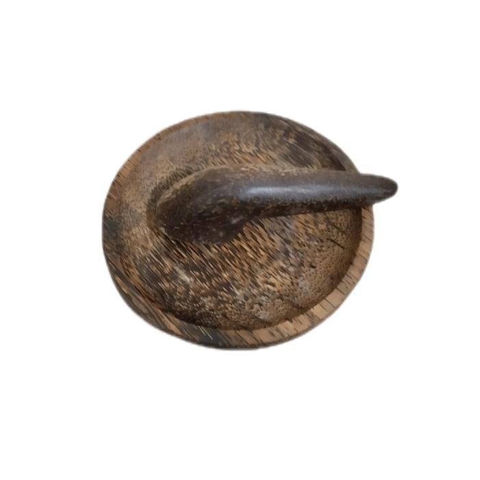 TerBaikBulanini- Satu Set Cobek+Ulek Kayu Aren 19Cm,Cobek Kayu Aren,Cobek Dan Ulek Kayu Aren Peralat