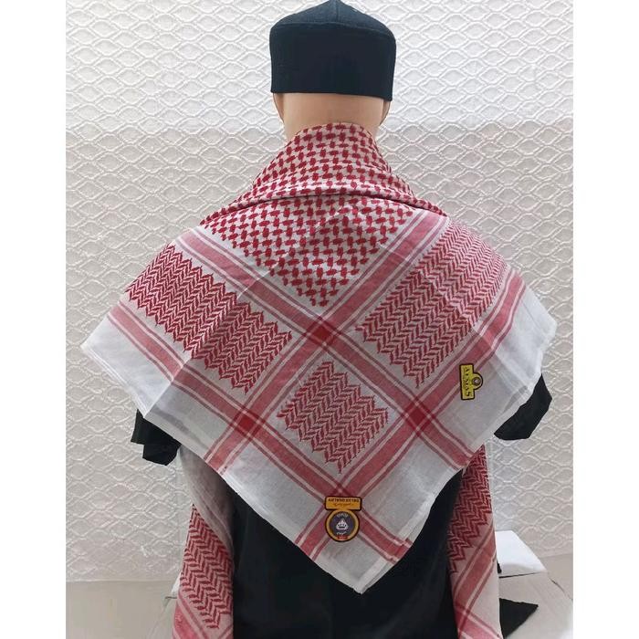 Sorban Arab merah putih halus sorban hitam putih sorban putih polos Sorban Palestine oleh oleh haji