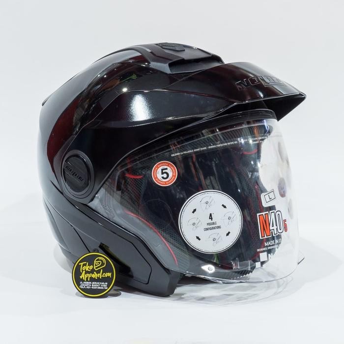 ASLI Helm Nolan N40.5 Classic Ncom - Metal Black READY STOCK