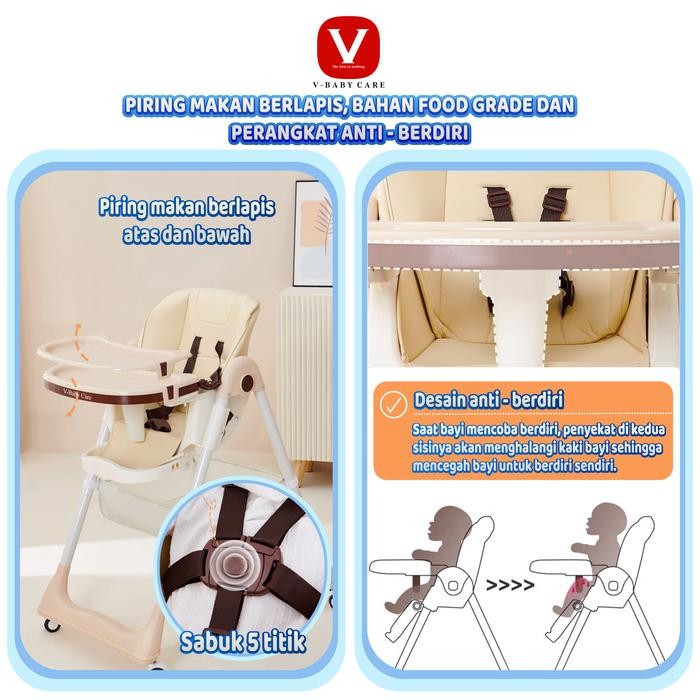 V-Baby Care /Kursi Makan Bayi/Kursi Makan Balita/Baby Chair/Baby Chair Multifungsi/Kursi Makan Anak