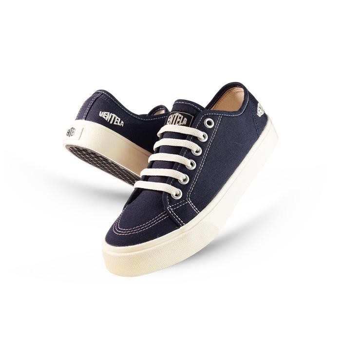 Sepatu Ventela Alpha Low Wanita Pria Casual Shoes Ventela Official Canvas Black Putih Sneakers Full